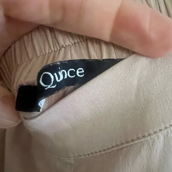 Quince Women's Washable Silk Sleepwear Set Size L Toasted Almond - Picture 7 of 10